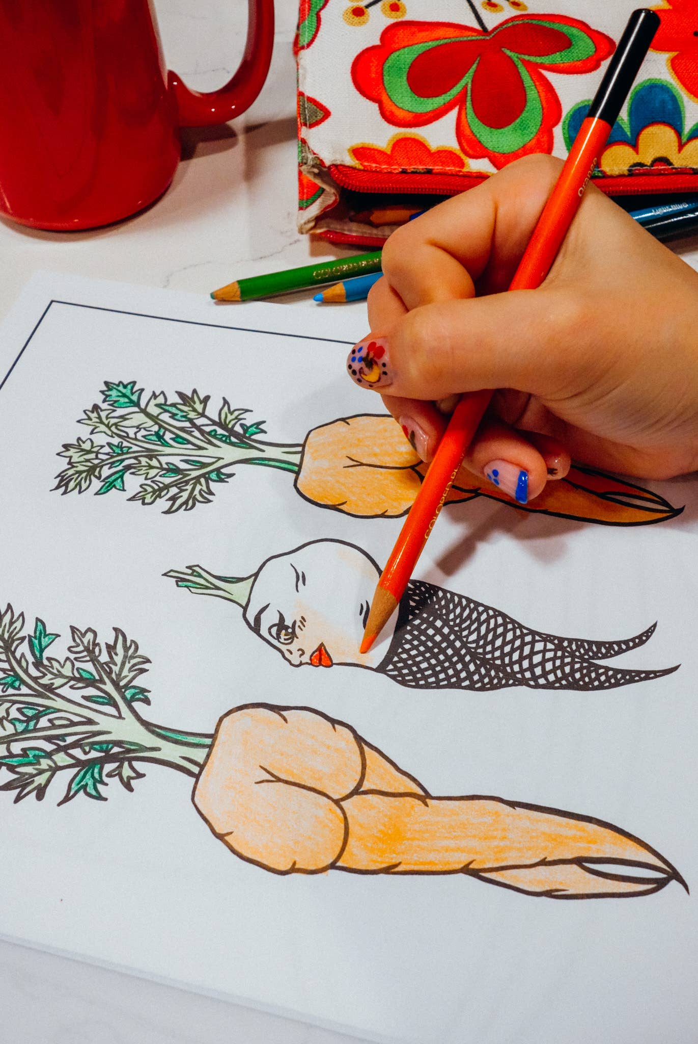 Foodie Booties Cheeky Adult Coloring Book: With Crayons!