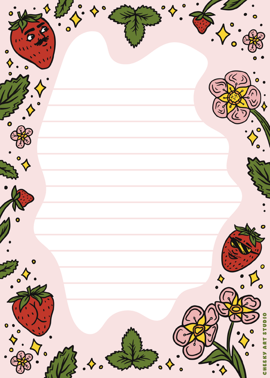 Strawberry Booties Notepad