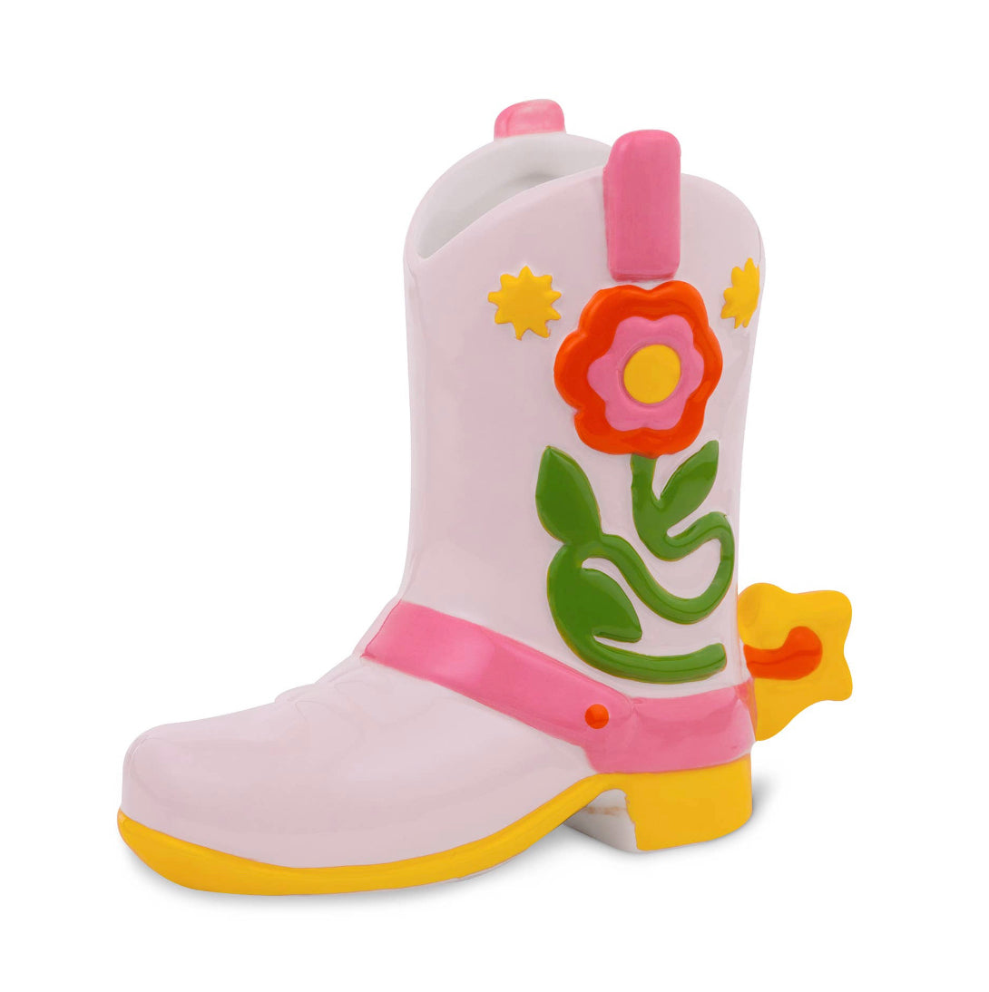 Cowgirl Boot Vase