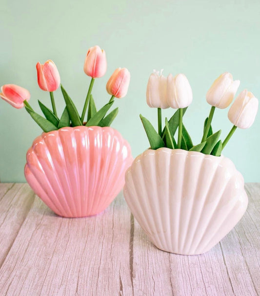 Iridescent Seashell Vase