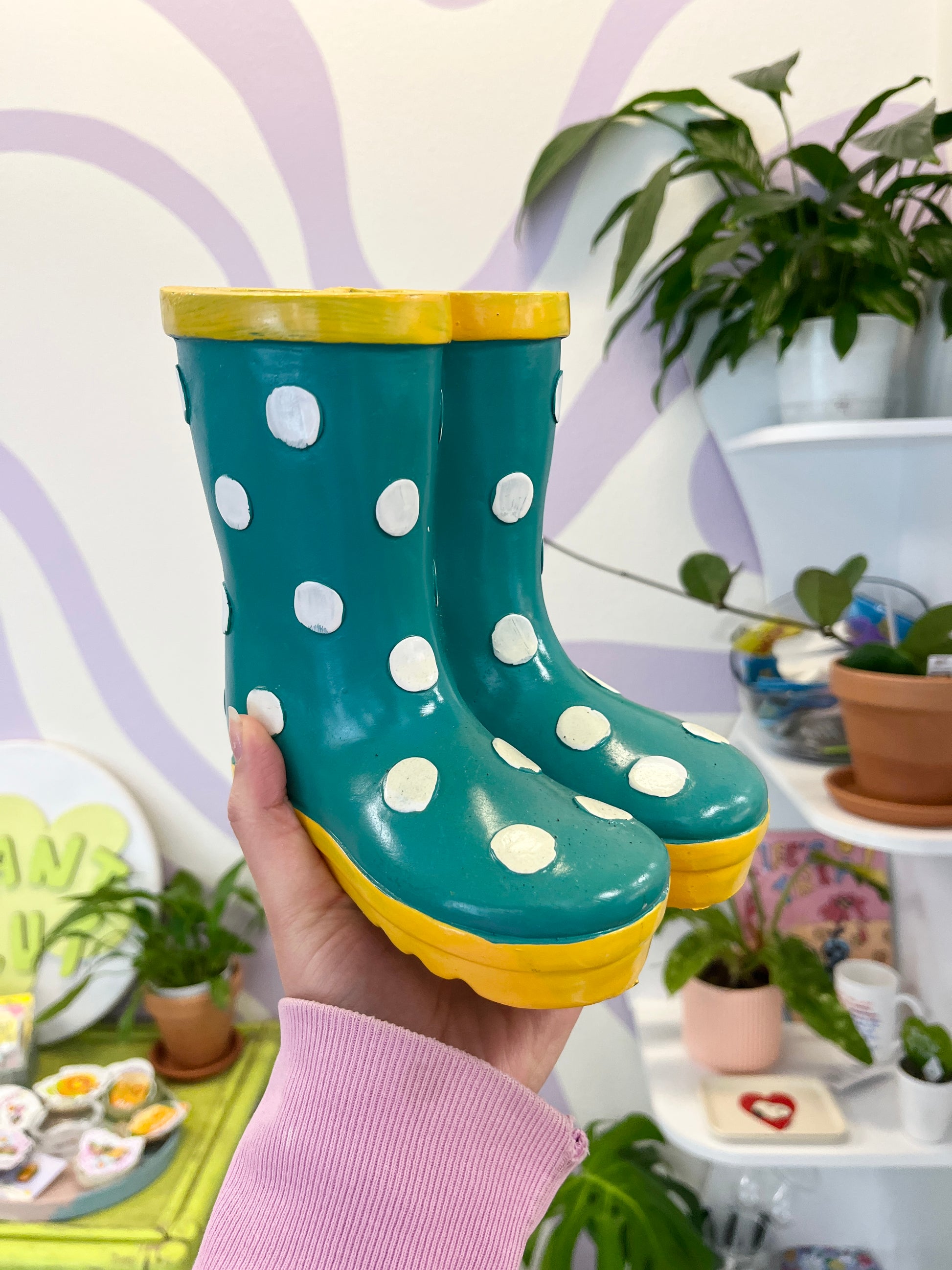 ceramic boot flower pot Rain Boots Vase – Plant Slut