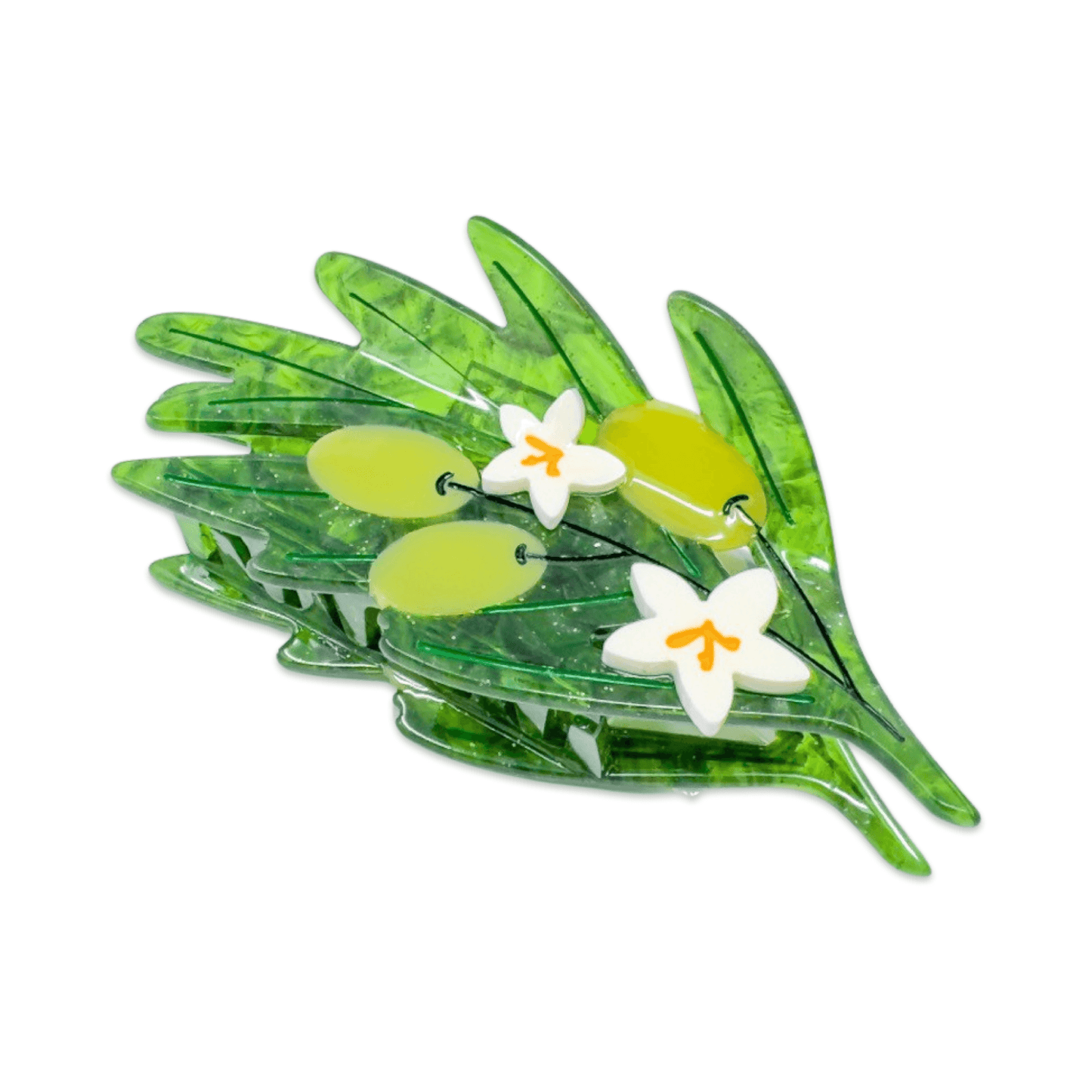 Large Olive Branch Hair Claw Clip