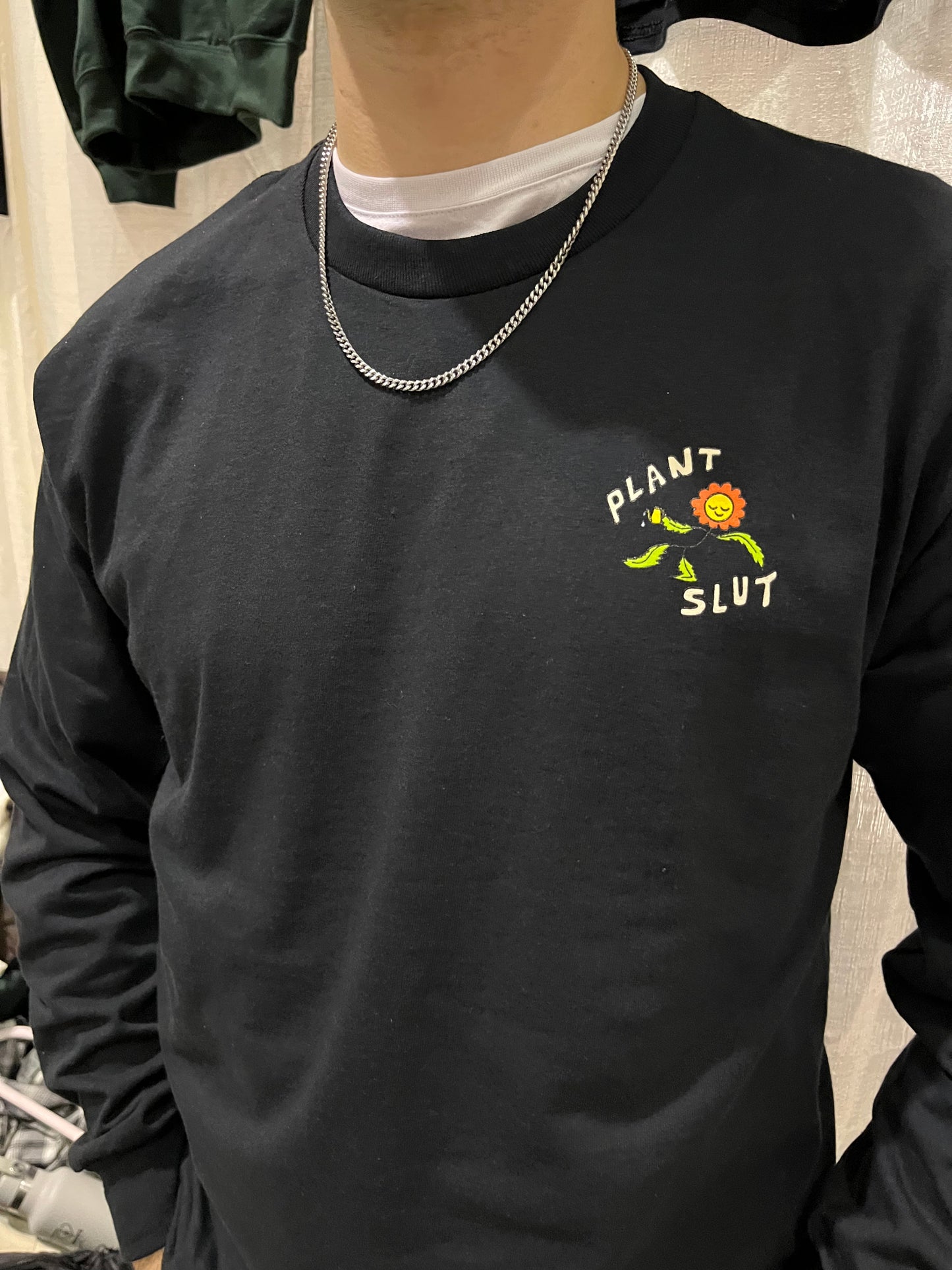 Plant Slut Black Stoned Long Sleeve Shirt